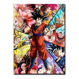 Cuadro Metálico Goku Transformaciones Anime  Arte Aluminio 