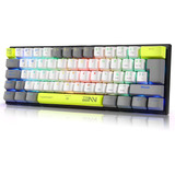 Español 60% Teclado Mecánico 62 Teclas Rgb Modes Red Switch