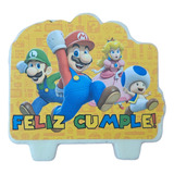 Vela Super Mario Bros Para Cotillón Cumpleaños 