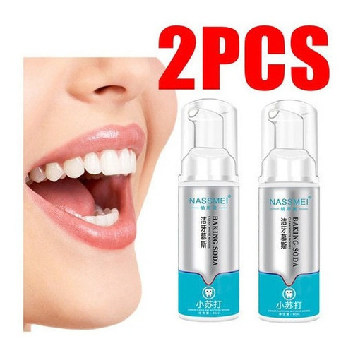 Mousse De Creme Dental Branqueador Para Higiene Bucal 2 Unid