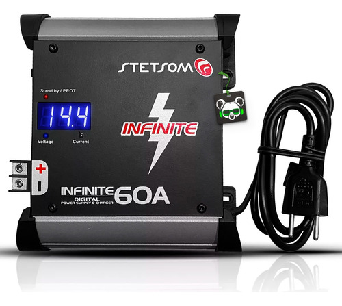 Fonte Automotiva Infinite 60a Stetsom Voltímetro Bivolt 12v