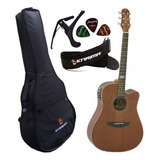 Violão Strinberg Sd200 Mogno Folk Aço Elétrico Kit Capa