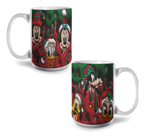 Taza Navideña En 3d Mickey Mouse Personalizada 15oz Mod422