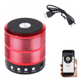 Mini Caixinha De Som Bluetooth Mp3 Usb Radio Fm Portátil Cor Vermelho