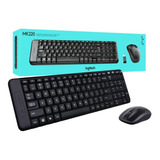 Teclado E Mouse Logitech Mk220 Sem Fio, Abnt 2, Preto