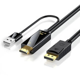 Cabo Adaptador Hdmi Para Displayport 4k Hdmi Dp 1.8 Metros