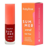 Gel Tint - Liptint Em Gel Summer Coral - Ruby Rose Cor Vermelho