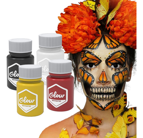 Maquillaje Artistico Bodypainting Kit Halloween Rostro Glow 