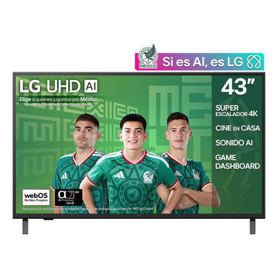 LG Pantalla 43 pulgadas UHD AI UA75 4K SMART TV 2025 43UA7500PSA | Meses sin interés