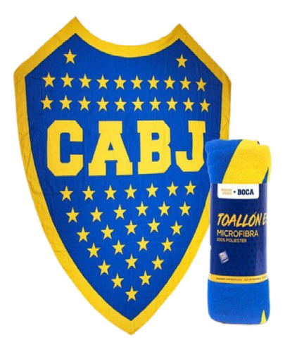 Toallón Con Forma Escudo Boca Juniors Escudo 140x175cm