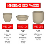 Kit Vaso 3 Tamanhos De Plantas Flores Varanda Jardim Cd30 Cor Areia Rose