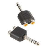 Ficha Adaptador 2 Rca Hembra A Plug 6.5mm Macho Estereo