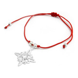 Pulsera Hilo Rojo Bolitas Y Nudo De Bruja Y Cubic Plata 925