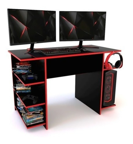 Escritorio Gamer Mesa Pc Mueble Moderno Juvenil Black