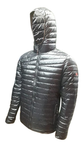 Campera Hombre Inflada Impermeable Capucha  Simil Pluma Tipo Uniclo Invierno Sky Urbana Termica  