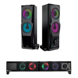 Barra De Sonido Parlante 2 En 1 Pc Gamer Luces Rgb - Etheos