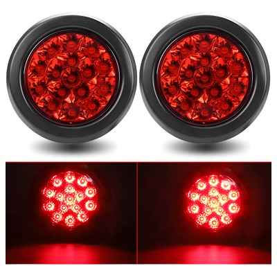 Par Plafon 16 Led Estrobo 4in Redondo Focos Para Camion Rojo
