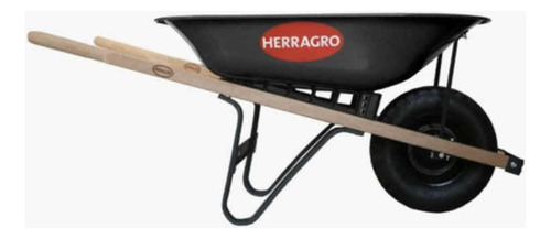 Carreta Carretilla Herragro Antipinchazo Metal Negra 65 Lts