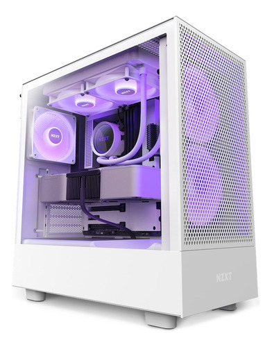 Gabinete Nzxt H5 Flow Rgb Cristal Templado Mid Tower Atx Wh Color Blanco