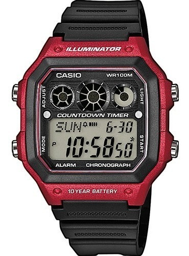 Reloj Casio Deportivo Ae 1300wh Av Con Banda De Resina Negra