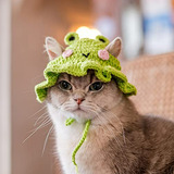 Gorro De Gato Tejido Suave, Divertido Disfraz Para Mascotas