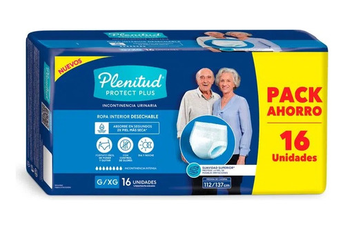 Plenitud Protect Plus Ropa Interior Pañales Desc G/xg X 16 U