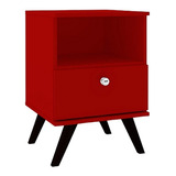 Velador 1 Cajon Retro Rojo