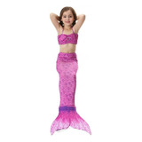 Vestido De Princesa Con Cola De Sirena Para Niña Con Monofin