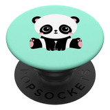 Bonito Kawaii Bebe Panda Pop Socket Menta Verde Animal Aman