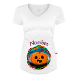 Playera Embarazo Disfraz Halloween Calabaza - Perzonalizada