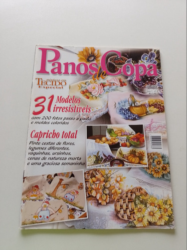 Revista Pintura Em Tecido Panos De Copa 31 Modelos   X423