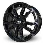 Rodas Toyota Etios Yaris Aro 15 4x100 (jogo) +bicos Cor Preto-brilhante