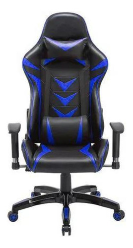 Cadeira Gamer Pelegrin Pel-3003 Reclinável Preta E Azul