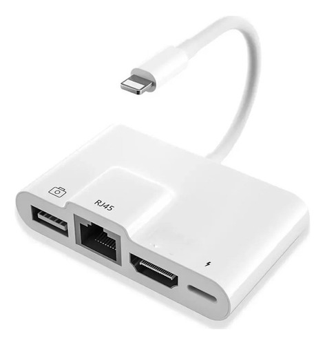 Adaptador Usb 4 En 1 Otg Lightning A Rj45 Compatible Hdmi 4k