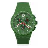 Swatch Unisex Casual Reloj Verde Plástico Cuarzo Principalme