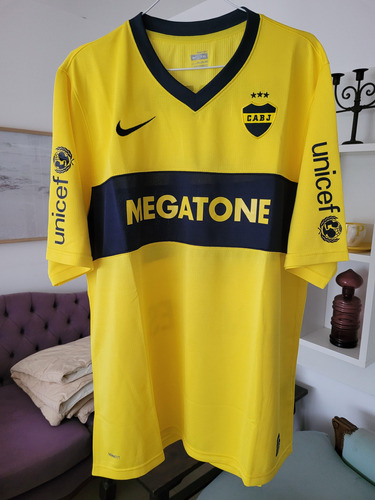 Camiseta Boca Amarilla Fluo Nike Original Julio Cáceres 2008