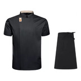 Chamarra Chef Hombres Y Mujeres, Camisa Manga Corta+delantal