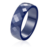 Anillo De Cerámica Azul Unisex 6mm Alta Calidad Stockville