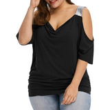 Mujer Tallas Grandes Off-the-hombro Top T-shirt Nuevo 2022