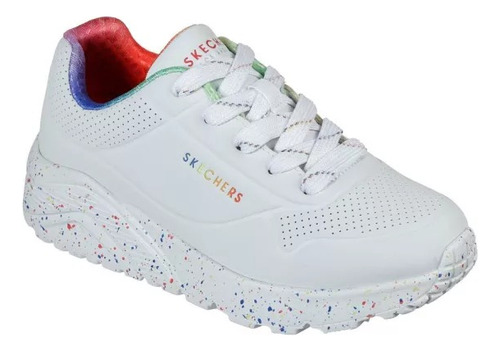 Tenis Skechers Uno Niñas Blanco Escolar Deportivo Moda 31045