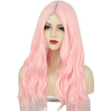 Peruca Wig Orgânica Ondulada Rosa 65cm Cosplay Lindíssima 