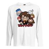 Camiseta Polar Manga Larga Polera Niño Harry Potter Todos