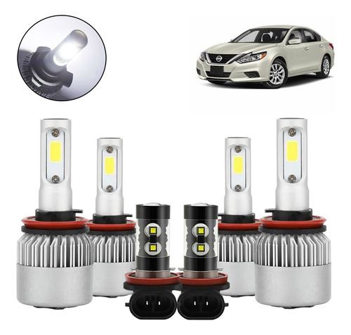 Luz Alta/baja/niebla Kit Faros Led 8000lm Para Nissan