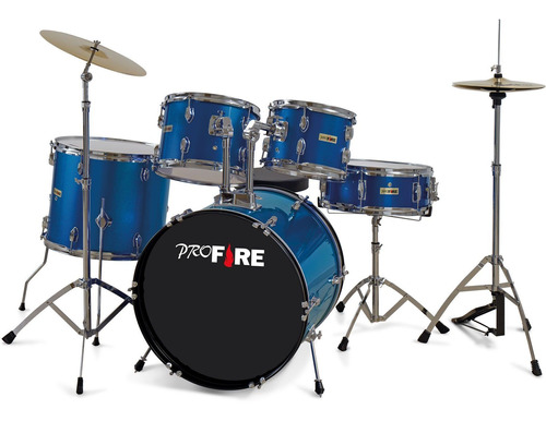 Bateria Completa Azul Ferragens Cromadas Profire By Spanking