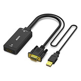 Benfei Adaptador Vga A Hdmi, Convertidor 1080p Con Audio De