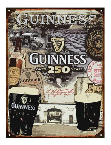 Cartel De Chapa Publicidades Antiguas Cerveza Guinness P520