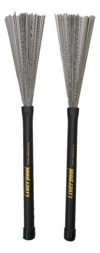 Par De Baqueta Vassourinha Liverpool Medium Brush Aço Va181 Cor Preto