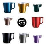Juego X 12 Pz Flashy Colours Luminarc Taza Cafe Mug  