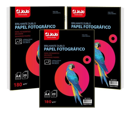 500 Folhas Papel Foto Brilhante 180g Dupla Face Prova D´água