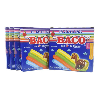 Plastilina Baco Cont. 50 Barras De 10 Colores Variados | Envío gratis
